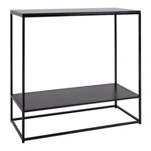 Vita Konsolbord - Sort ramme og to sorte hylder 80x80x36 cm - Nicehome.dk