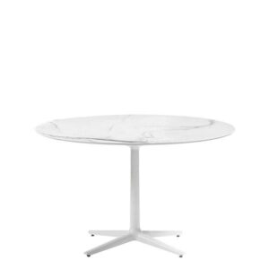 Kartell Multiplo rundt havebord - hvid marmor - Nicehome.dk
