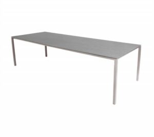 Cane-Line Pure havebord - 280x100 cm - Stel: Taupe - Bordplade: Basaltgrå - Nicehome.dk