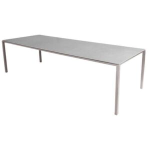 Cane-Line Pure havebord - 280x100 cm - Stel: taupe - Bordplade: Betongrå - Nicehome.dk