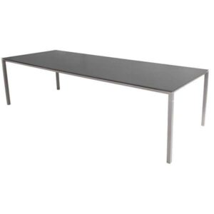 Cane-Line Pure havebord - 280x100 cm - Stel: taupe - Bordplade: Nero sort - Nicehome.dk