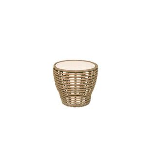 Cane-Line Basket sofabord - Lille - Stel: natur Bordplade: Tevertin - Nicehome.dk