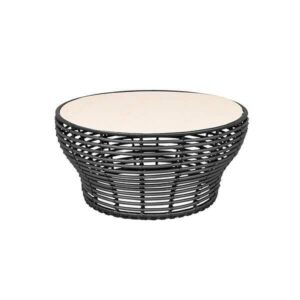 Cane-Line Basket sofabord - Stor - Stel: Grafit Bordplade: Tevertin - Nicehome.dk