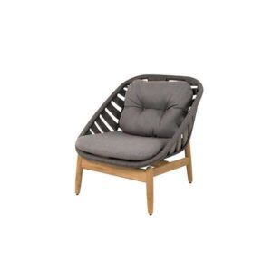 Cane-Line Strington loungestol - Mørkegrå & teak - inkl. hynde - Nicehome.dk