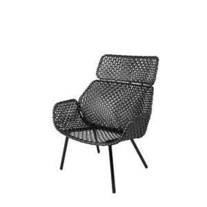 Cane-Line Vibe havestol m. høj ryg - sort - Nicehome.dk
