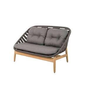 Cane-Line Strington 2-pers. havesofa - Mørkegrå & teak m. hynde - Nicehome.dk