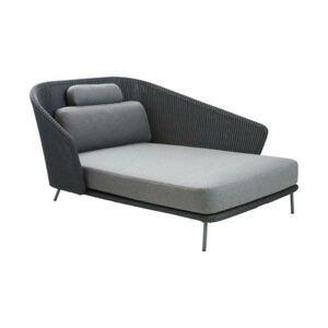 Cane-Line Mega daybed - Grå med hyndesæt - Venstrevendt - Nicehome.dk