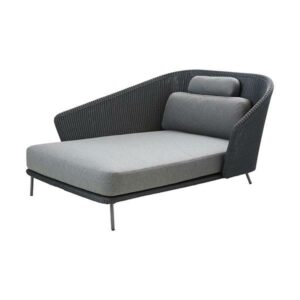 Cane-Line Mega daybed - Grå med hyndesæt - Højrevendt - Nicehome.dk