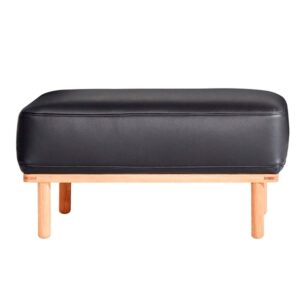 Andersen Furniture A1 puf - sort læder - sort eg - Nicehome.dk
