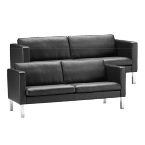 Stouby Bace sofasæt 2+3 pers. med sort læder - Nicehome.dk