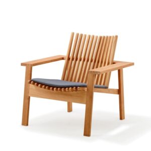 Cane-Line Amaze loungestol - teak med hynde i grå - Nicehome.dk