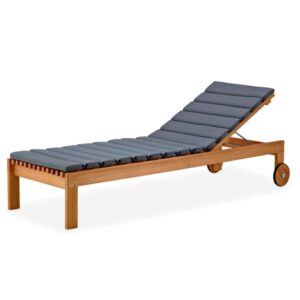 Cane-Line Amaze solseng med hynde - teak med hynde i grå - Nicehome.dk