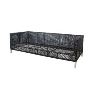 Cane-Line Connect 3-pers havesofa - Sort - Ingen hynde - Nicehome.dk
