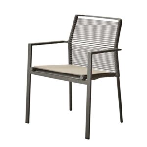 Cane-Line Edge havestol - antracit - Tempotest hynde i taupe - Nicehome.dk