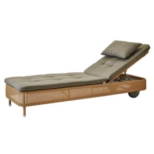 Cane-Line Presley solvogn - natur med hynde i taupe - Nicehome.dk