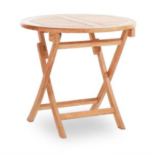 Havebord rundt i massiv teak - Ø66 cm - Nicehome.dk