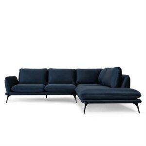 Portimao hjørnesofa - mørkeblå velour - Nicehome.dk