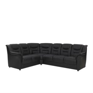 Thor hjørnesofa - Sort læder - 2+hjørne+3 - Nicehome.dk