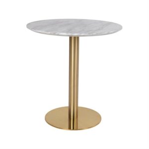 Bolzano rundt spisebord i marmorlook m. messingfod - Ø70 cm - Nicehome.dk