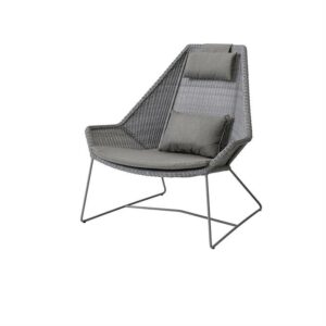 Cane-Line Breeze highback havestol - lysegrå med hynde i taupe - Nicehome.dk