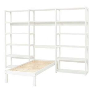 Hoppekids STOREY Reol - 3 sektioner m. 14 hylder og seng - Nicehome.dk
