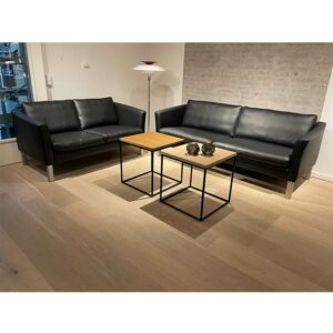 Stouby Ace sofasæt 2+3 pers. med sort læder - Nicehome.dk