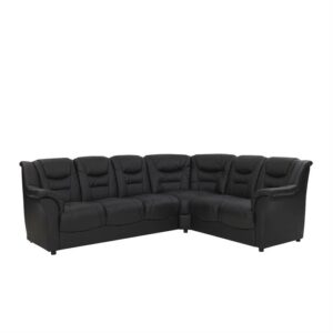 Thor hjørnesofa - Sort læder - 3+hjørne+2 - Nicehome.dk