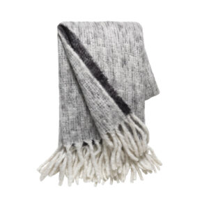 PLAID M/FRYNSER BLACK/KIT - Nicehome.dk