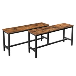 Bænke i industrielt design - 2 bænke - rustik brun 108x32