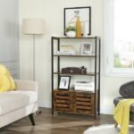 Bogreol - reol med 3 hylder - rustik brun reol 70 x 30 x 121