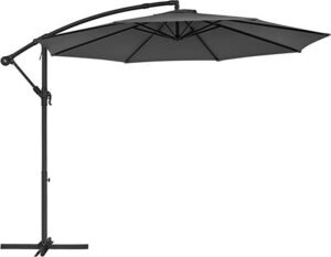 Hængeparasol Ø 3 meter - parasol Ø 300 cm - grå haveparasol - Haveparasoller > Hængeparasoller og altanparasoller - Daily-Living - Nicehome.dk