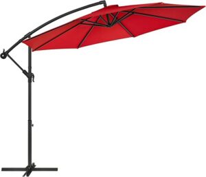 Hængeparasol Ø 3 meter - parasol Ø 300 cm - rød haveparasol - Haveparasoller > Hængeparasoller og altanparasoller - Daily-Living - Nicehome.dk