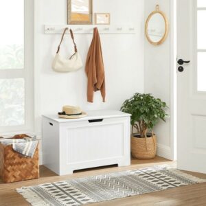 Opbevaringskiste 76 x 40 x 48 - stor opbevaringsboks - hvid - Entremøbler og garderobe > Bænke - entremøbler - Daily-Living - Nicehome.dk