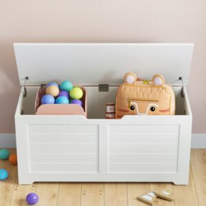 Opbevaringskiste 100 x 40 x 46 - stor opbevaringsboks - hvid - Entremøbler og garderobe > Bænke - entremøbler - Daily-Living - Nicehome.dk