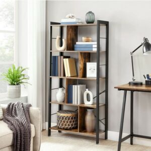 Reol - bogreol i industriel stil - rustik brun 155 x 74 x 30 - Reoler og hylder > Reoler - gulvreoler og stuereoler - Daily-Living - Nicehome.dk