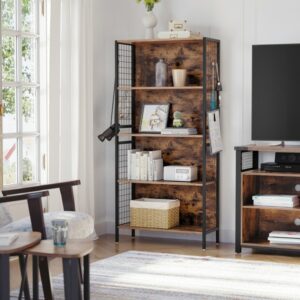 Reol - bogreol i industriel stil - rustik brun 155 x 74 x 30 - Reoler og hylder > Reoler - gulvreoler og stuereoler - Daily-Living - Nicehome.dk