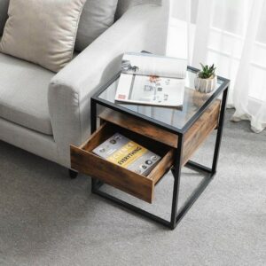 Sidebord - natbord i industrielt design - rustik brun 43x43x54 - Borde > Sideborde - Daily-Living - Nicehome.dk