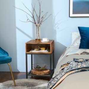 Natbord - sengebord i industrielt design - brun 40 x 40 x 58 - Borde > Sideborde - Daily-Living - Nicehome.dk
