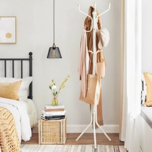 Stumtjener i hvid metal - frakke stativ - 182 x 44 x 44 - Entremøbler og garderobe > Stumtjenere - Daily-Living - Nicehome.dk