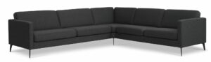 Ask sæt 57 hjørnesofa - antracitgrå polyester stof og Eiffel ben - Nicehome.dk