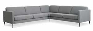 Ask sæt 57 hjørnesofa - lys granitgrå polyester stof og Eiffel ben - Nicehome.dk