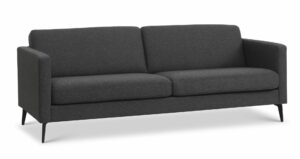 Ask 3 pers. sofa - antracitgrå polyester stof og Eiffel ben - Nicehome.dk