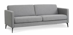 Ask 3 pers. sofa - lys granitgrå polyester stof og Eiffel ben - Nicehome.dk