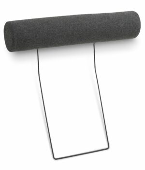 Ask nakkestøtte - antracitgrå polyester stof og sort metal - Nicehome.dk