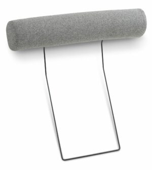 Ask nakkestøtte - lys granitgrå polyester stof og sort metal - Nicehome.dk