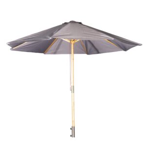 VENTURE DESIGN Naxos parasol 3m - grå polyester og natur træ - Nicehome.dk