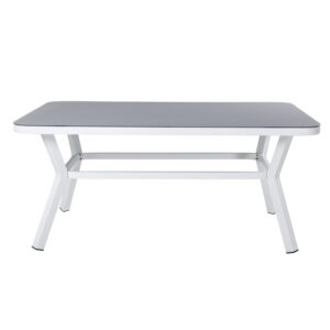VENTURE DESIGN Virya havebord - grå glas og hvid aluminium (160x90) - Nicehome.dk