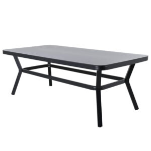 VENTURE DESIGN Virya havebord - grå glas og sort aluminium (200x100) - Nicehome.dk