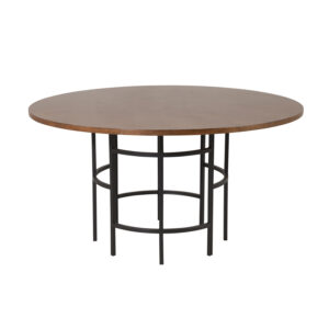 VENTURE DESIGN Copenhagen spisebord - brun MDF og sort metal (Ø140) - Nicehome.dk