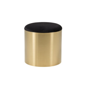 VENTURE DESIGN DESIGN puf - sort velour og messing metal (Ø45) - Nicehome.dk
